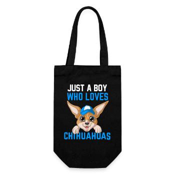 Boy Who Loves Chihuahuas Shirt - Geschenkbeutel für Flaschen - Schwarz - Vorne