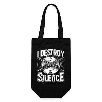  Piccolo I destroy silence Musician Instrument - Gift Bag for Bottles - black - Front