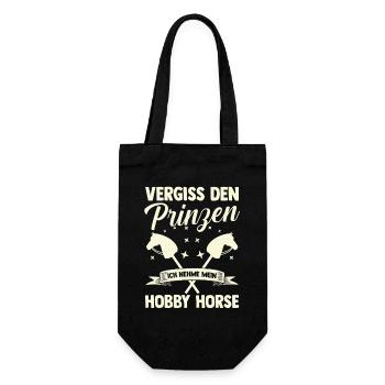 Steckenpferd Hobbyhorse Hobby Horsing - Geschenkbeutel für Flaschen - Schwarz - Vorne