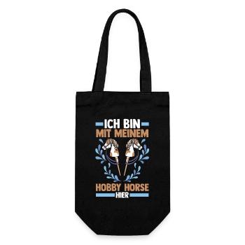 Steckenpferd Hobbyhorse Hobby Horsing - Geschenkbeutel für Flaschen - Schwarz - Vorne