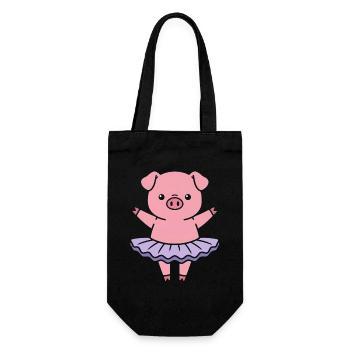 Piggy Ballerina Dance - Gift Bag for Bottles - black - Front