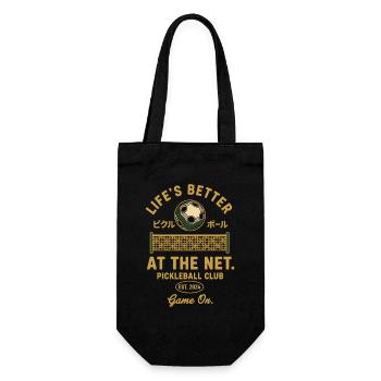 Pickleball Lifes Better At The Net Game On - Gift Bag for Bottles - black - Front