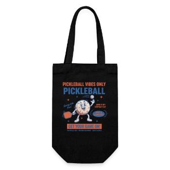 Pickleball Funny Player Pickle Ball Vibes nur - Geschenkbeutel für Flaschen - Schwarz - Vorne