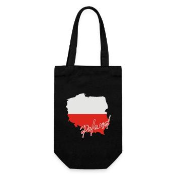 Poland flag map, I love Poland - Gift Bag for Bottles - black - Front