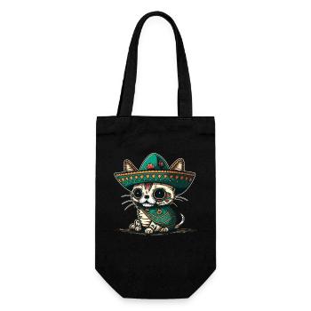 Sombrero en sucre mexicain de chat - Sac à bouteille - noir - Devant