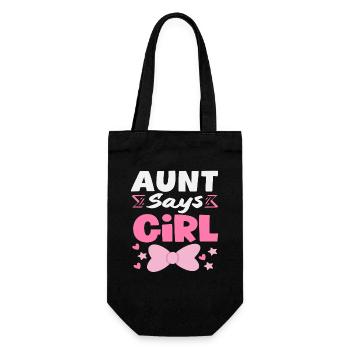 Aunt Says Girl Gender Reveal - Gift Bag for Bottles - black - Front