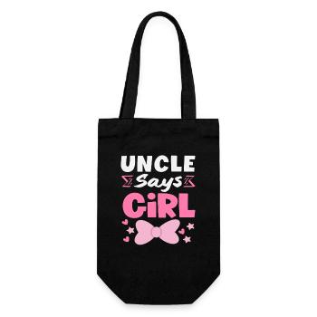 Uncle Says Girl Gender Reveal - Gift Bag for Bottles - black - Front