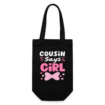 Cousin Says Girl Gender Reveal - Gift Bag for Bottles - black - Front