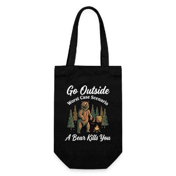 Hiking Camping Trekking Outdoors Nature Mountain - Gift Bag for Bottles - black - Front