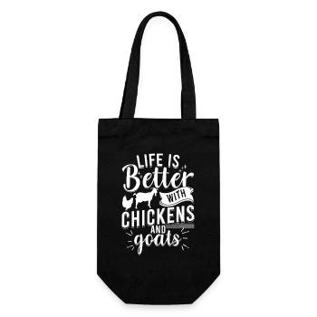 Life is Better with Chickens and Goats - Gift Bag for Bottles - black - Front