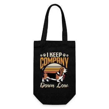 Funny Dog Breed Basset Hound - Geschenkbeutel für Flaschen - Schwarz - Vorne