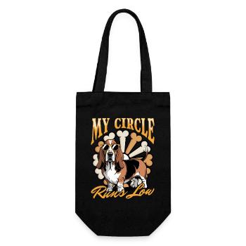 Funny Dog Breed Basset Hound - Geschenkbeutel für Flaschen - Schwarz - Vorne