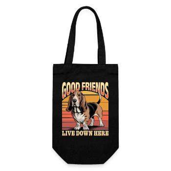 Funny Dog Breed Basset Hound - Geschenkbeutel für Flaschen - Schwarz - Vorne
