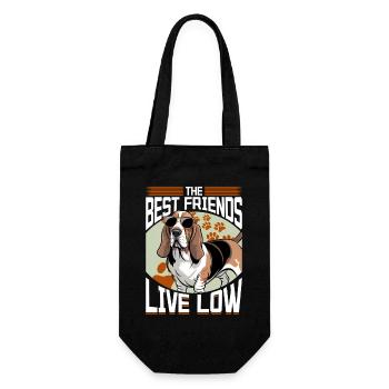 Funny Dog Breed Basset Hound - Geschenkbeutel für Flaschen - Schwarz - Vorne