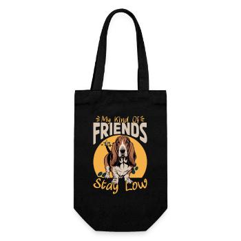 Funny Dog Breed Basset Hound - Geschenkbeutel für Flaschen - Schwarz - Vorne
