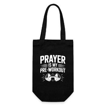 Gebet ist mein Pre-Workout - Geschenkbeutel für Flaschen - Schwarz - Vorne
