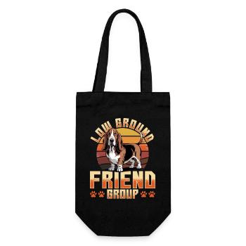 Funny Dog Breed Basset Hound - Geschenkbeutel für Flaschen - Schwarz - Vorne