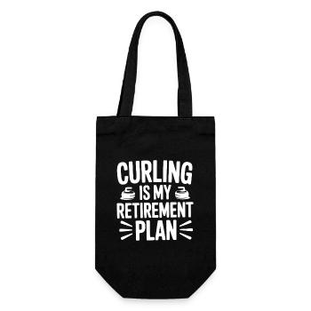Curling ist mein Altersvorsorgeplan - Geschenkbeutel für Flaschen - Schwarz - Vorne
