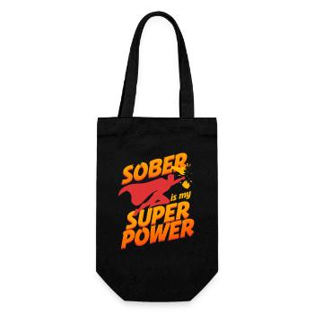 Antialcoholic Abstinent Sober Is My Super Power - Gift Bag for Bottles - black - Front