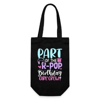 Part Of The K Pop Birthday Girl Crew - Gift Bag for Bottles - black - Front