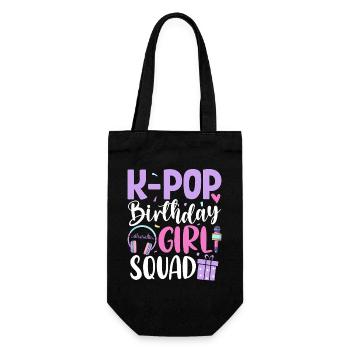 K Pop Birthday Girl Squad - Geschenkbeutel für Flaschen - Schwarz - Vorne