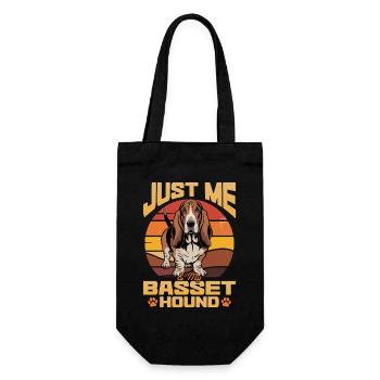 Funny Dog Breed Basset Hound - Geschenkbeutel für Flaschen - Schwarz - Vorne
