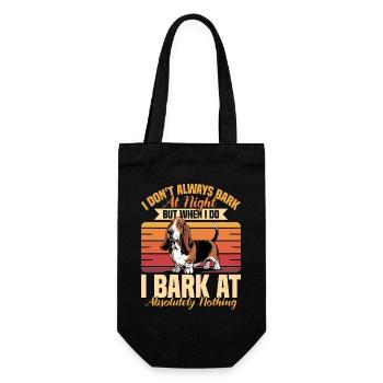 Funny Dog Breed Basset Hound - Geschenkbeutel für Flaschen - Schwarz - Vorne