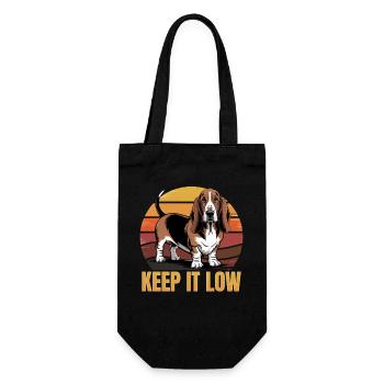 Funny Dog Breed Basset Hound - Geschenkbeutel für Flaschen - Schwarz - Vorne