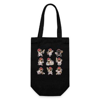 Suesser Mops Baseball Spieler Lustiger Hund Sport - Geschenkbeutel für Flaschen - Schwarz - Vorne