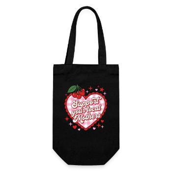 Support Local Moms Heart Design - Gift Bag for Bottles - black - Front
