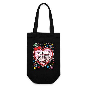 Support local mothers - Gift Bag for Bottles - black - Front
