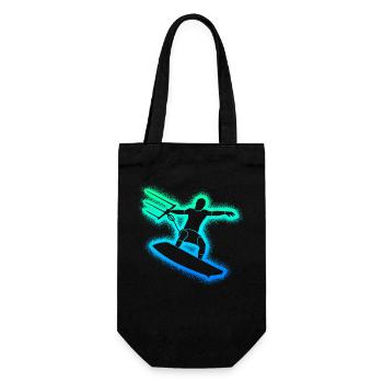 Kite Surfing Kitesurf Herren Kinder Kitesurfen - Geschenkbeutel für Flaschen - Schwarz - Vorne