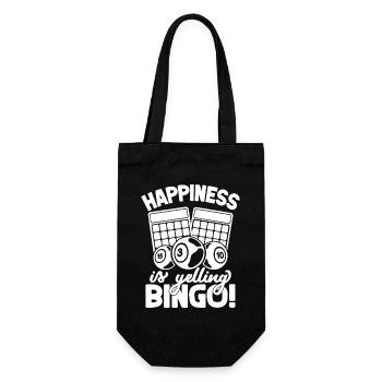 Bingo Player Happiness Is Yelling Bingo - Gift Bag for Bottles - black - Front