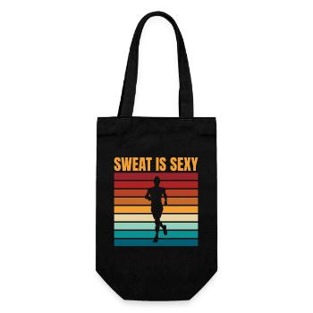 Running Run Sweat Is Sexy Marathon Runner - Gift Bag for Bottles - black - Front