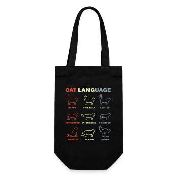 Cat Language Palette: Colorful Cat Expressions - Gift Bag for Bottles - black - Front