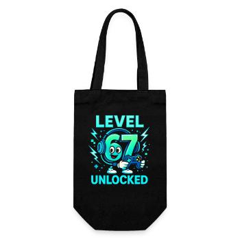 Level 67 Unlocked Six Seven Italian Brainrot Gamer - Gift Bag for Bottles - black - Front