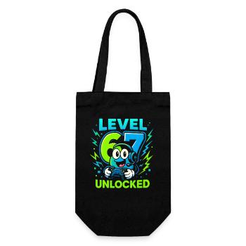 Level 67 Unlocked Six Seven Italian Brainrot Gamer - Gift Bag for Bottles - black - Front