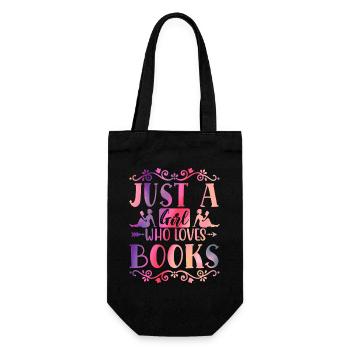 Only a girl loves books - Gift Bag for Bottles - black - Front