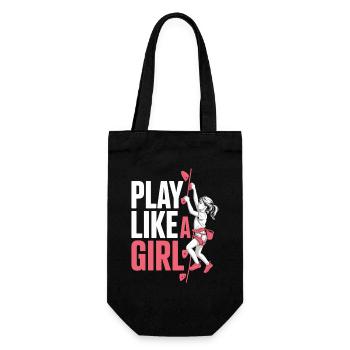 Play Like A Girl Shirt Climbing Girls Sports - Gift Bag for Bottles - black - Front