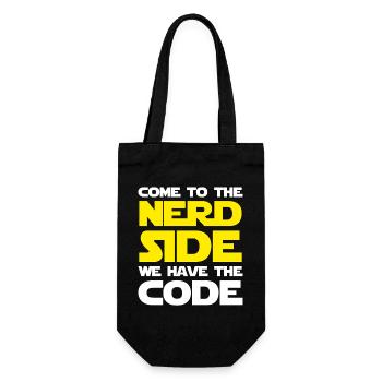 Nerd Side Retro Yellow Sci-Fi Typography Art - Gift Bag for Bottles - black - Front