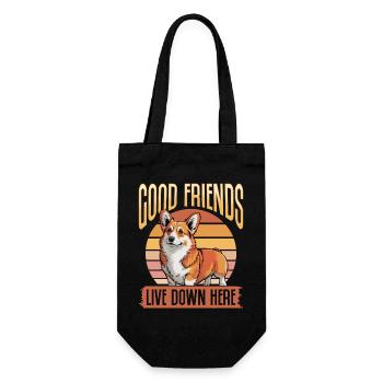 Funny Dog Breed Corgi - Gift Bag for Bottles - black - Front