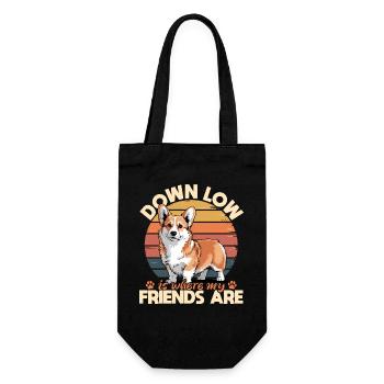 Funny Dog Breed Corgi - Gift Bag for Bottles - black - Front