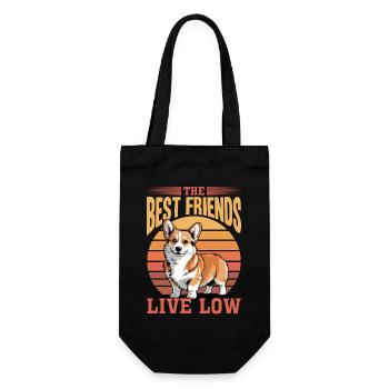 Funny Dog Breed Corgi - Gift Bag for Bottles - black - Front