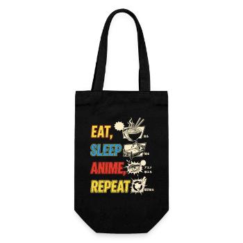 Eat Sleep Anime Repeat - Geschenkbeutel für Flaschen - Schwarz - Vorne