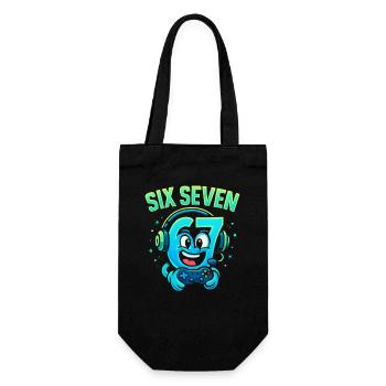 Six Seven Gamer Mascot Italian Brainrot Gaming - Gift Bag for Bottles - black - Front