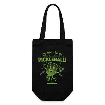 Pickleball Id Rather Be On The Court With Friends - Gift Bag for Bottles - black - Front
