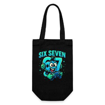 Six Seven Gamer Mascot Italian Brainrot Gaming - Gift Bag for Bottles - black - Front