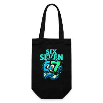 Six Seven Gamer Mascot Italian Brainrot Gaming - Gift Bag for Bottles - black - Front