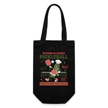 Pickleball Kitchen Is Closed Funny Love Pickleball - Gift Bag for Bottles - black - Front