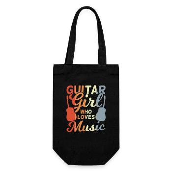 Guitar Girl - Gift Bag for Bottles - black - Front